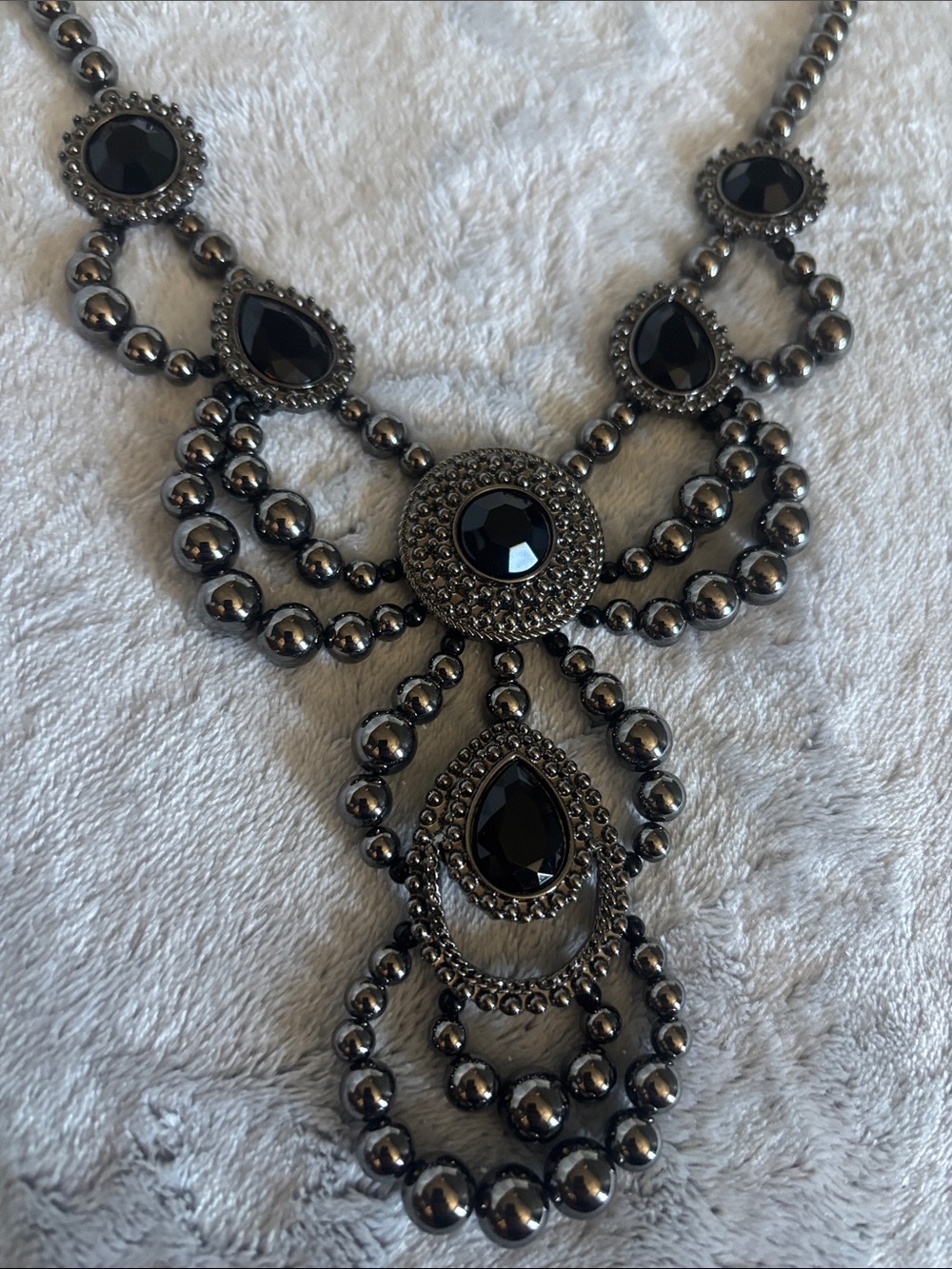 Express Black Hematite Statement Necklace